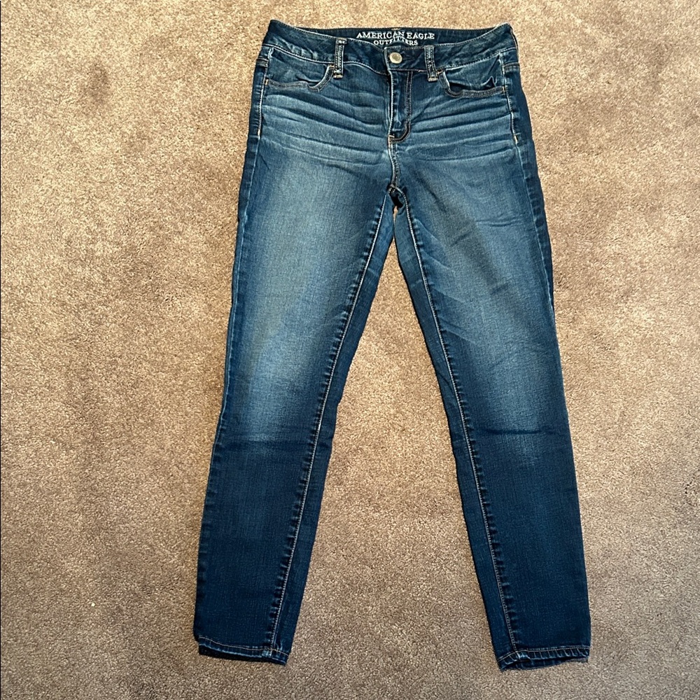 American Eagle Outfitters Women's Dark Blue jeggings/skinny jeans